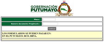 Identificación por placa impuesto vehicular Putumayo