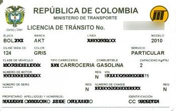 licencia de tránsito vaupés
